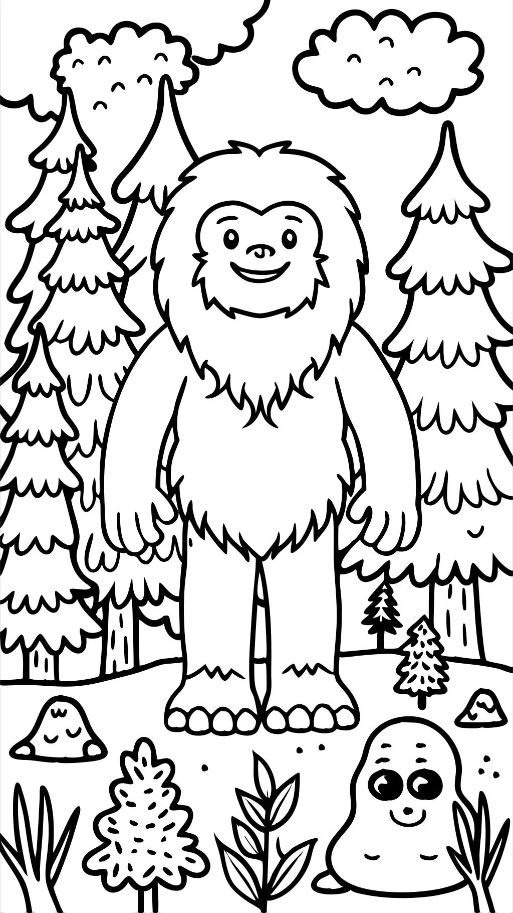 Página para colorear de Bigfoot